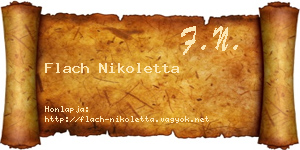 Flach Nikoletta névjegykártya